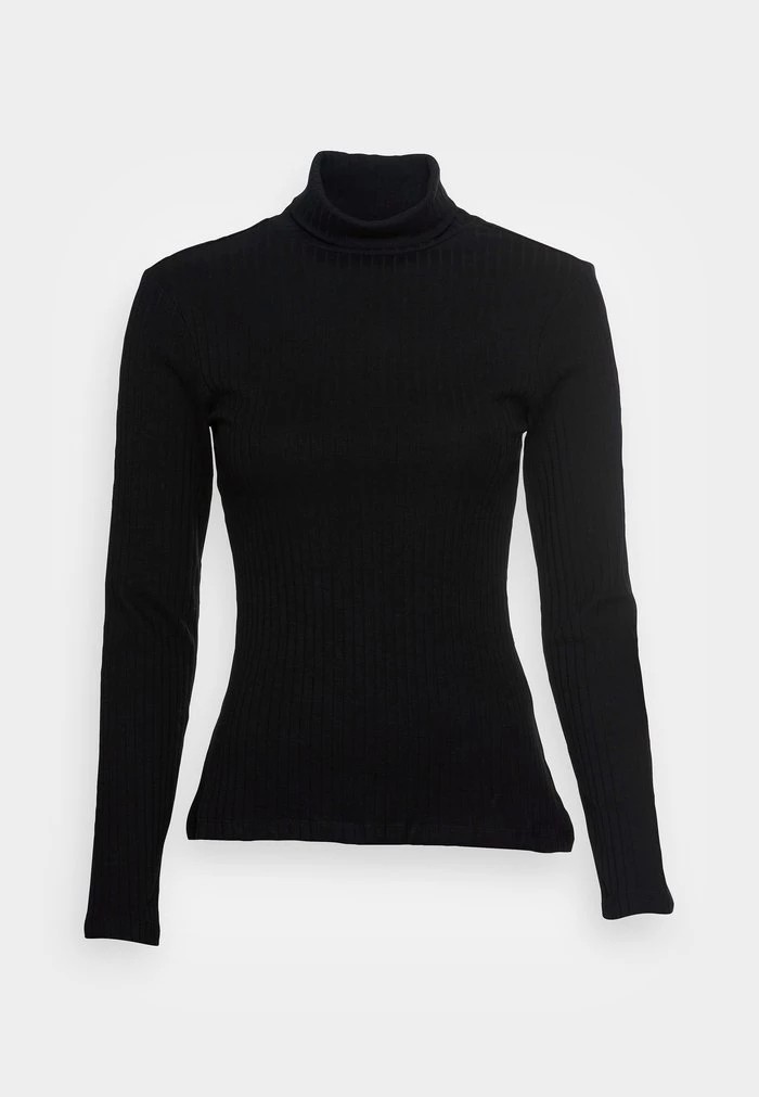 T-Shirt ANNA FIELD Anna Field Perkin Neck Longsleeve Noir Femme | XUQ-2740687